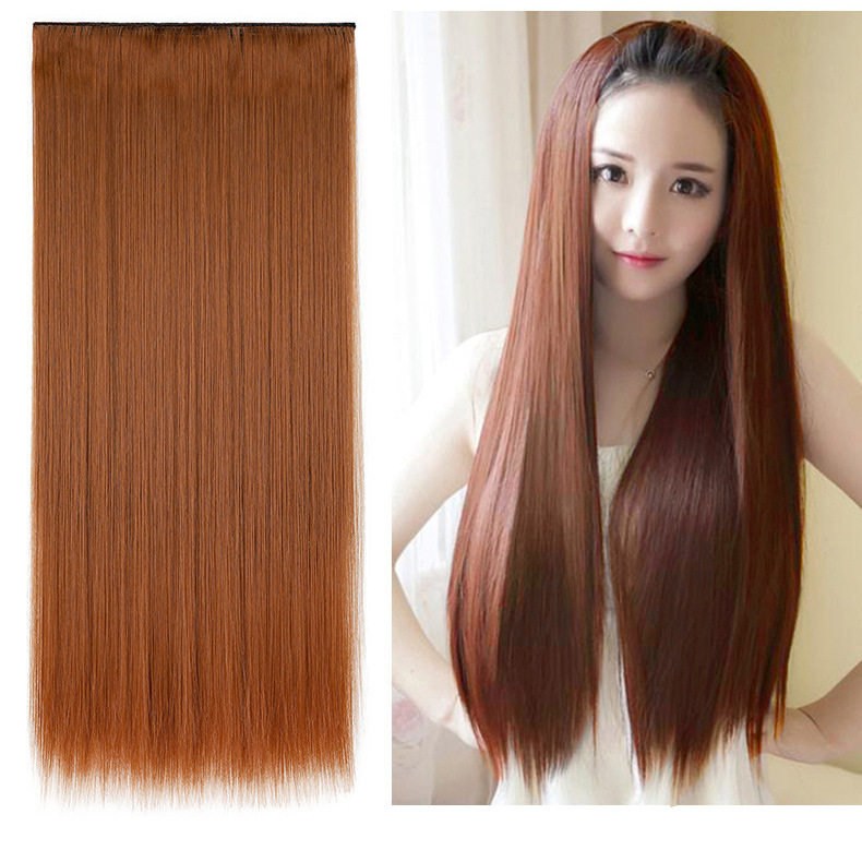 假发厂家现货批发女长直发五卡接发片一片式卡子发假发片外贸货源