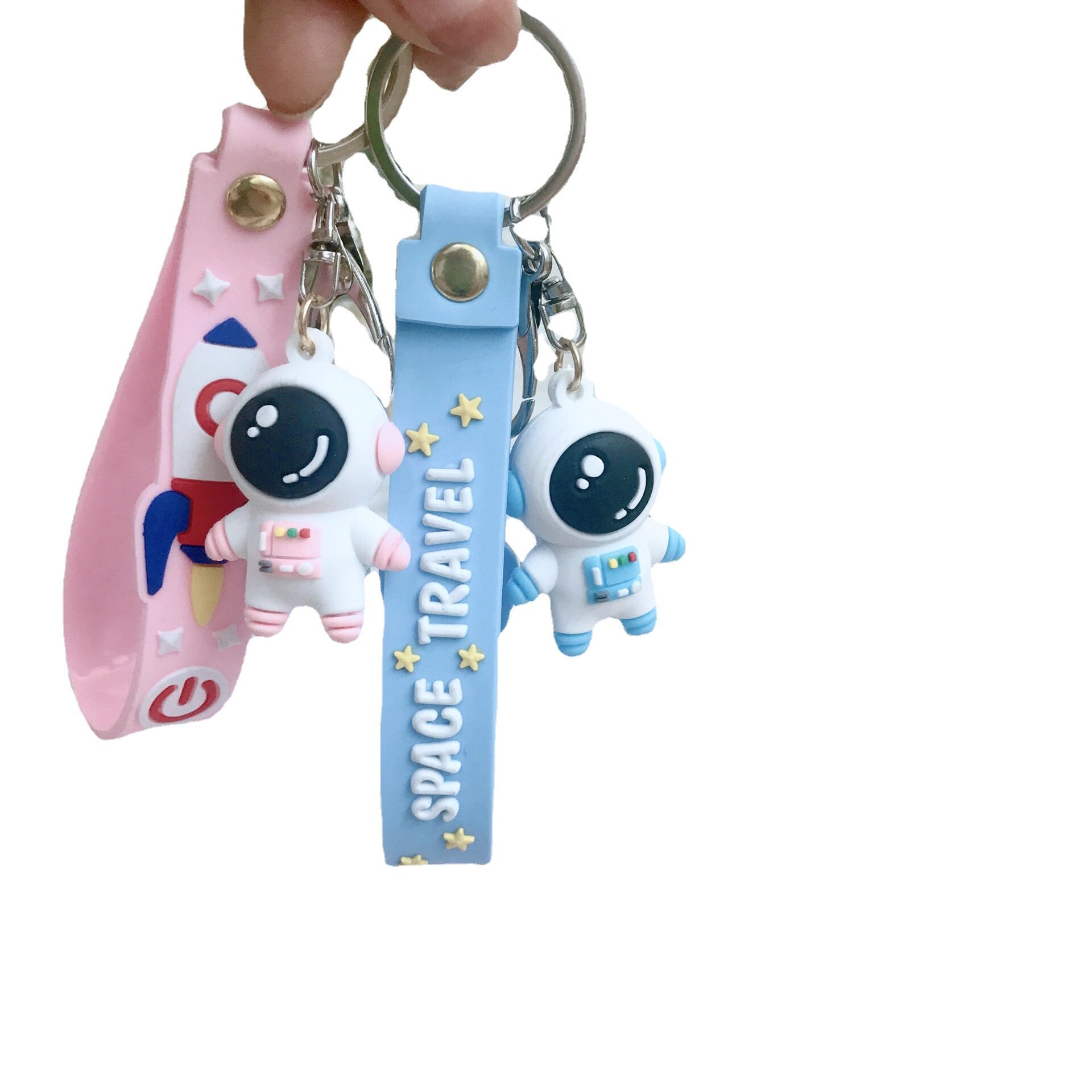 PVC软胶宇航员钥匙扣地摊情侣包包挂件卡通太空人钥匙圈汽车创意