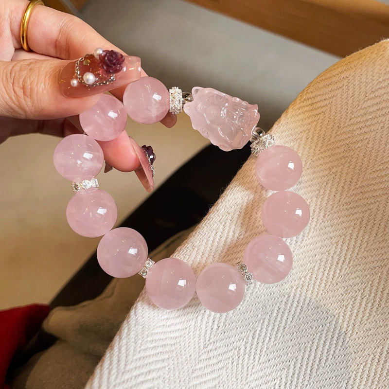 Natural Pink Crystal Fox Bracelet | Attract Love and Enhance Romance