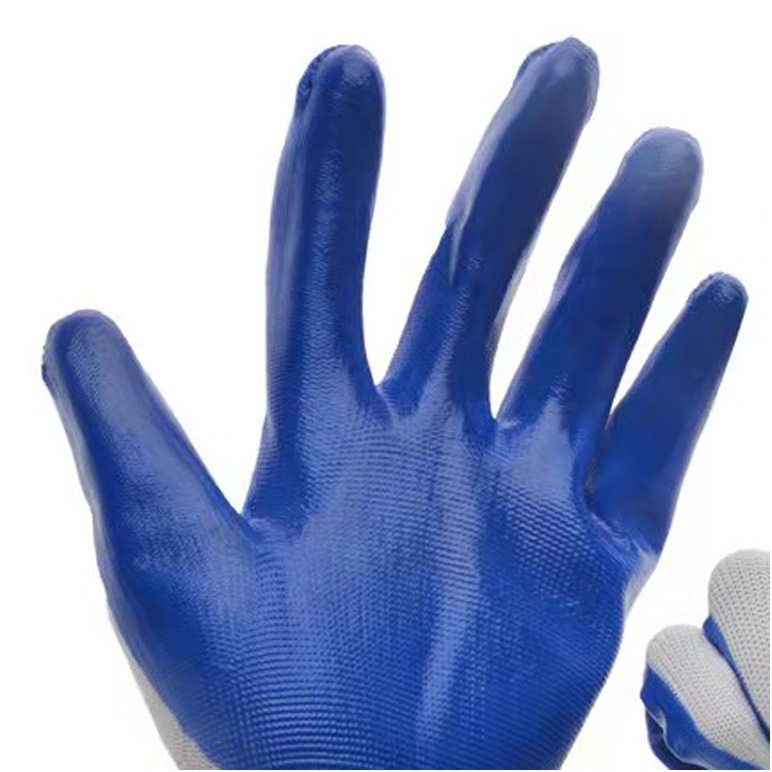 劳保手套耐磨耐油防滑工作防护手套13针涤纶编织丁晴材质保护手套