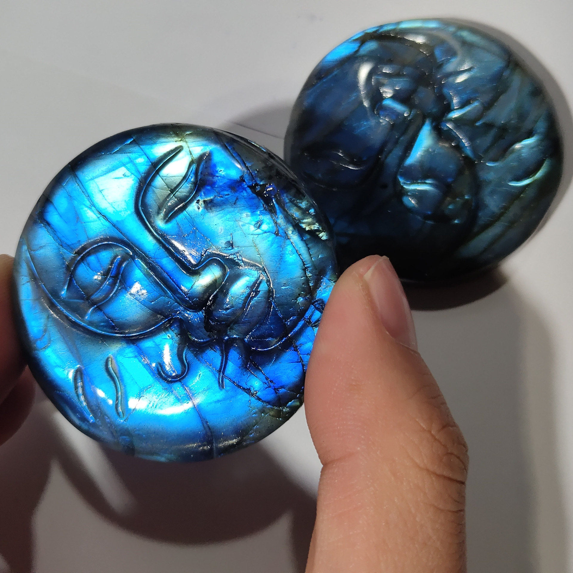 Labradorite Sun Moon Carving