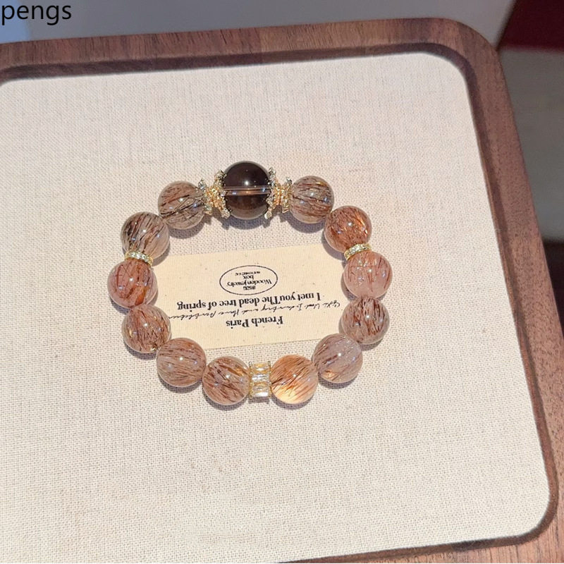 Single-Strand Round Bead Minimalist Smoky Quartz Bracelet