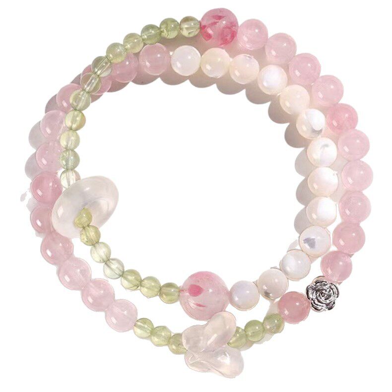 Double-Wrap Luxury Rose Quartz Bracelet