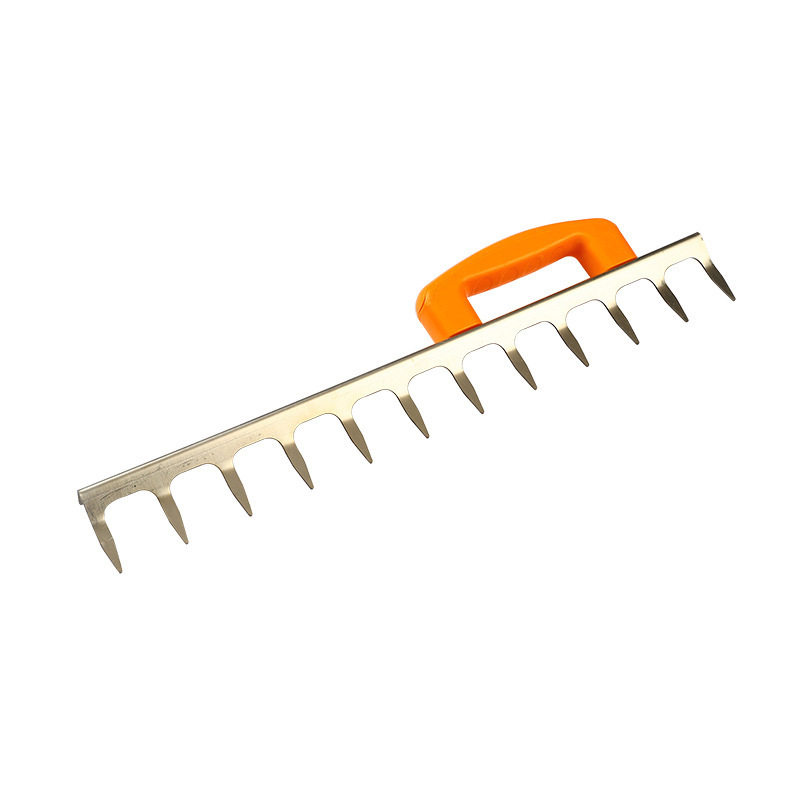 不锈钢平灰耙砂浆耙泥砂浆松灰装修多齿瓷砖贴砖工具手耙一件代发