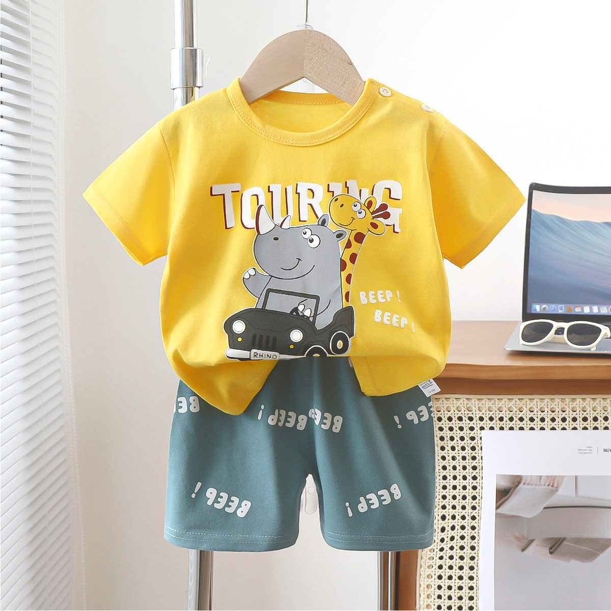 儿童短袖套装纯棉宝宝t恤短裤男童衣服女童夏装童装中小童婴童