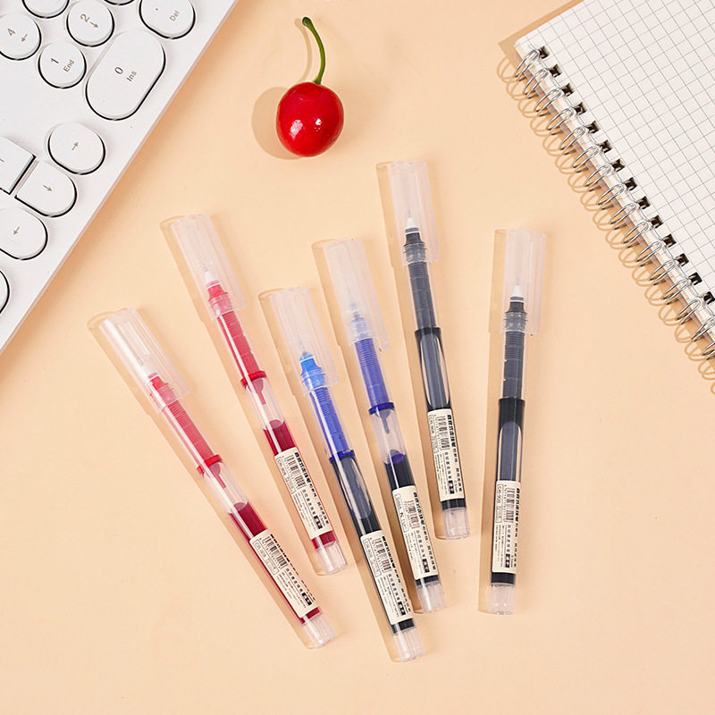 直液式走珠笔中性笔0.5mm针管速干签字笔学生办公用笔考试