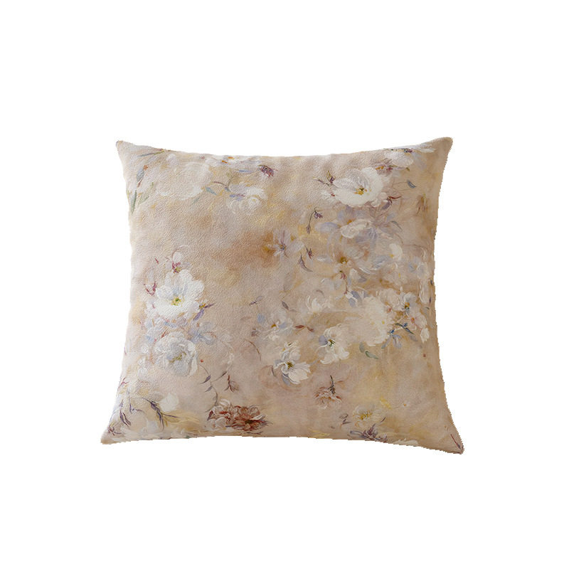 油画风清新花卉抱枕沙发靠枕含芯轻奢高级感抱枕家居装饰可拆洗