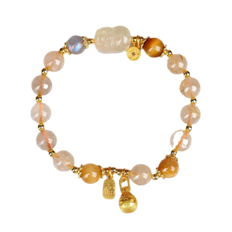 Luxury Golden Rutilated Quartz Bracelet