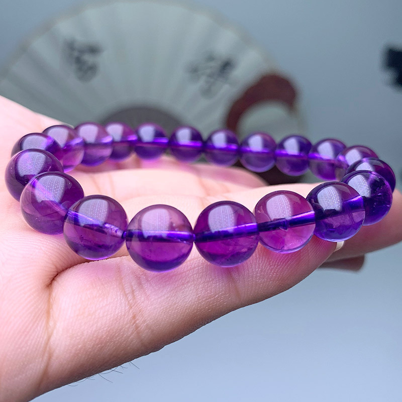 Natural Amethyst Bracelet Energy Stone Bracelet, Wealth Attracting, Luck Enhancing, Evil Repelling, Sleep Aid Crystal Jewelry