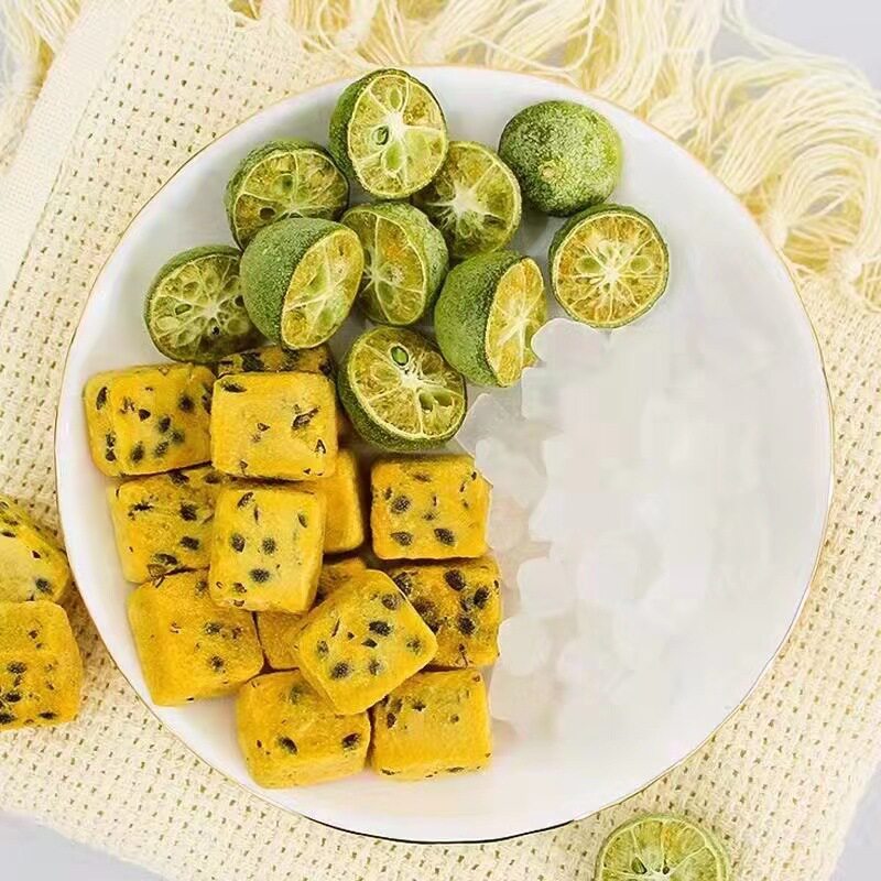 金桔柠檬百香果茶夏季冷泡茶水果茶冻干百香果花果茶金桔百香果茶