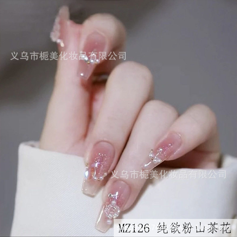 2026新款穿戴甲美甲蝴蝶结指甲贴显白穿戴式甲片秋冬高级感批发