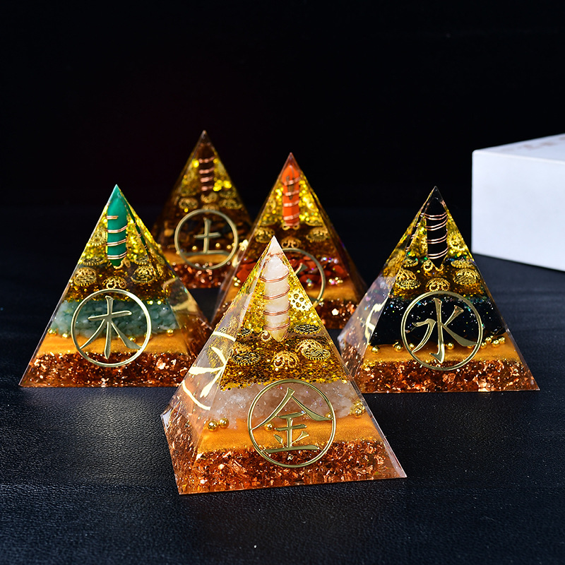 Five-Element Crystal Pyramid Energy Ornament｜Office and Home Wealth Attraction and House Protection