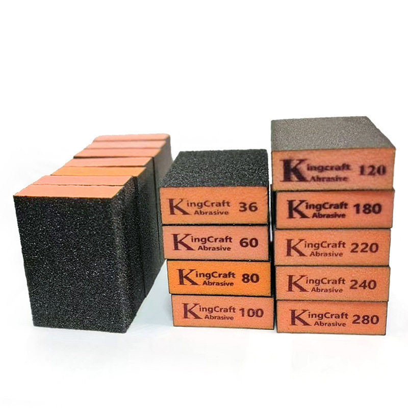 批发K牌橘红海绵砂块厚款家具打磨抛光神器美缝擦墙海绵磨块砂块