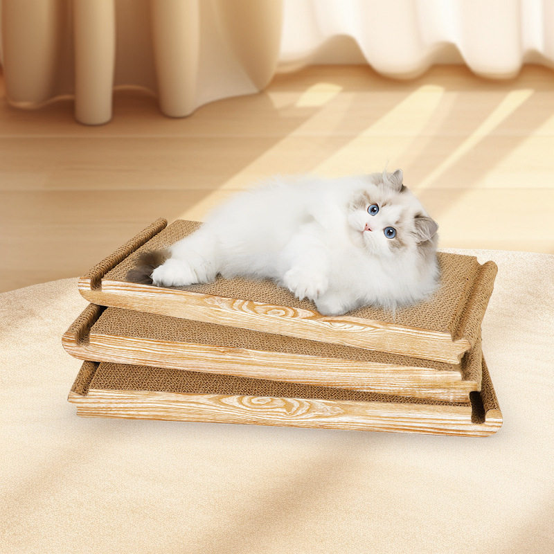 厂家直销猫窝立式三角形拼接猫抓板瓦楞纸宠物玩具6面刮板猫玩具