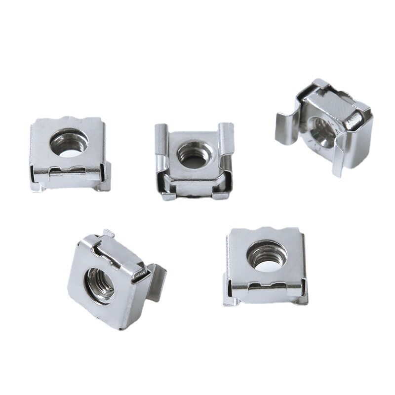 304不锈钢卡式螺母 皇冠螺丝机电柜卡扣螺母 机柜箱浮动螺帽