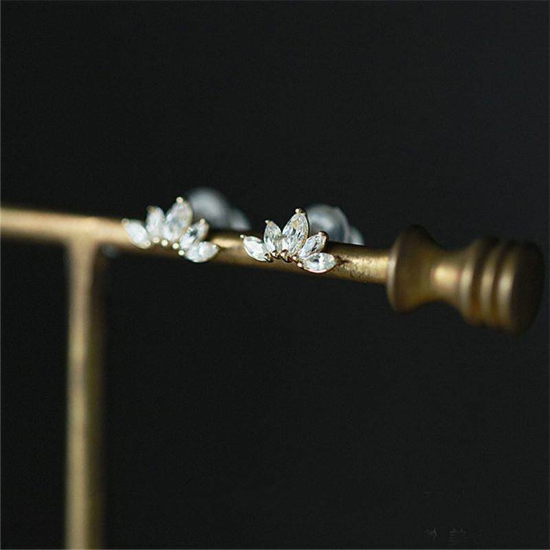 9K金 羽叶花瓣耳钉