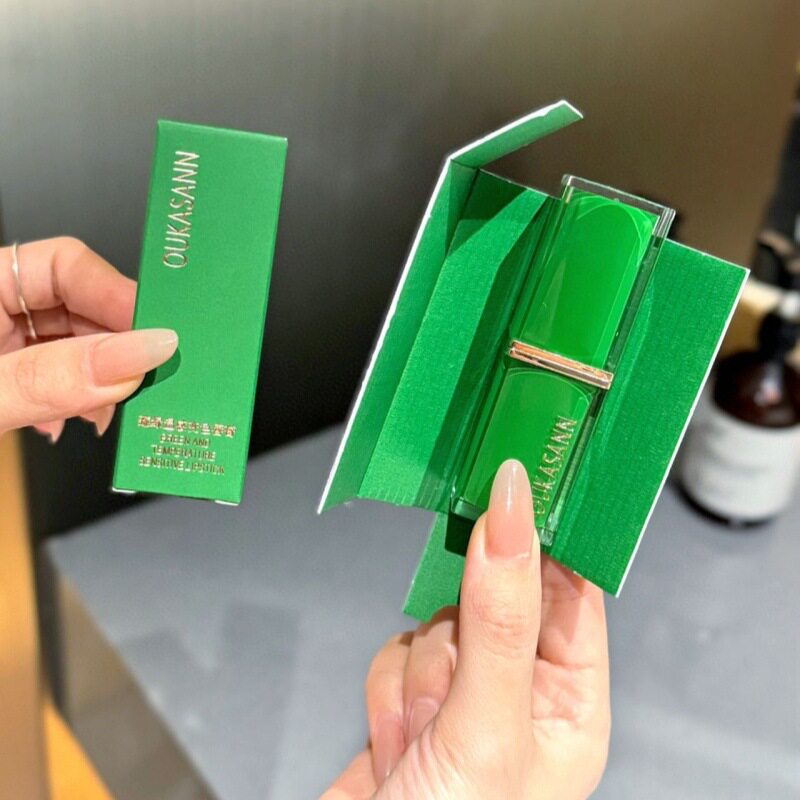 OUKASANN臻绿温感变色唇膏口红两用滋润嫩肤持久保湿不易掉色批发