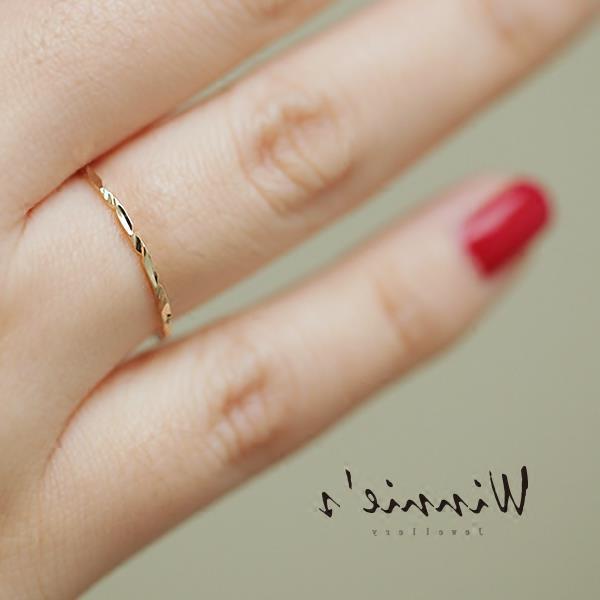 9/14K gold Twisted cut surface ring