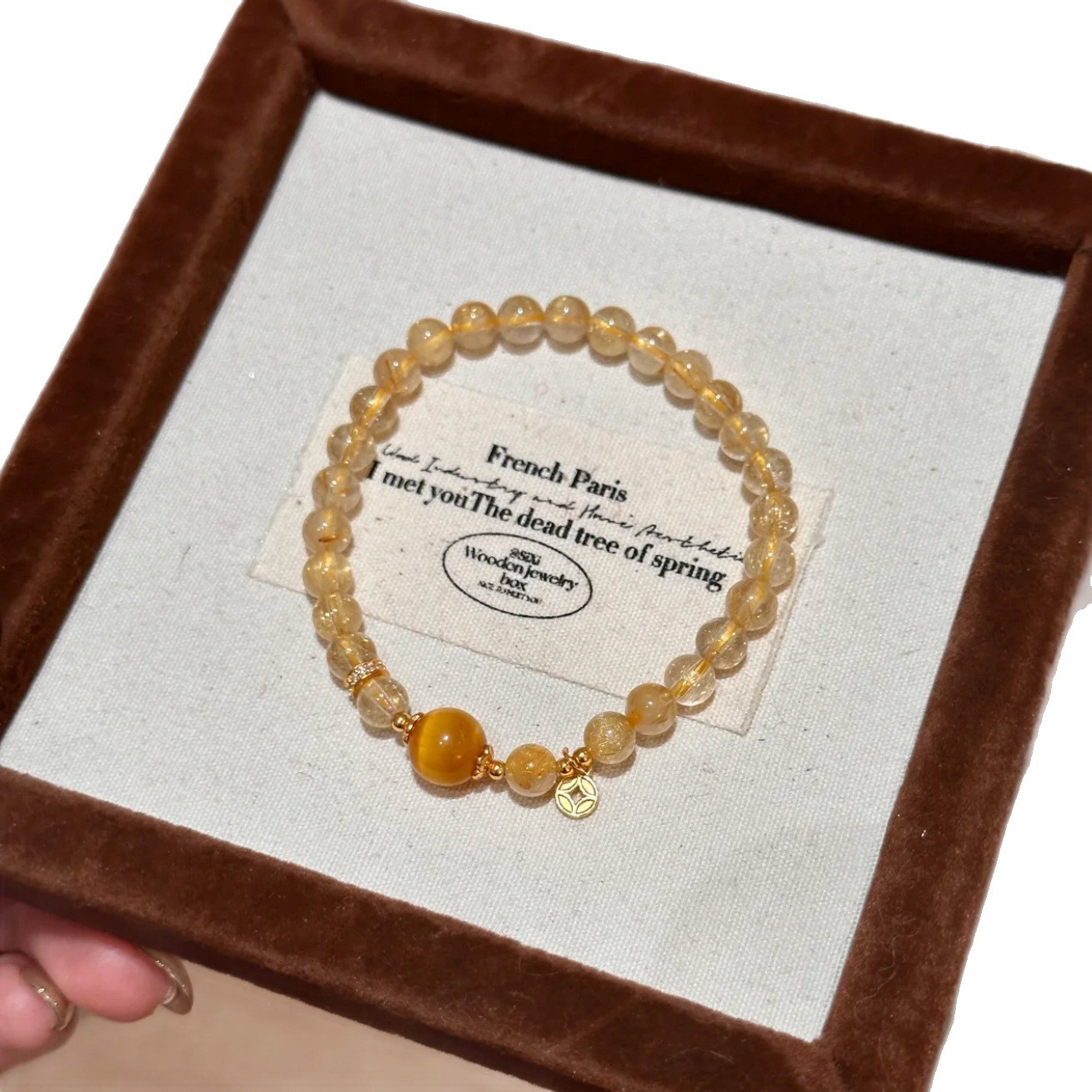 Natural Blonde Rutilated Quartz Coin-Inlaid Wealth Bracelet | Attract Wealth and Prosperity, Enhance Luck, Ward Off Evil, Unisex