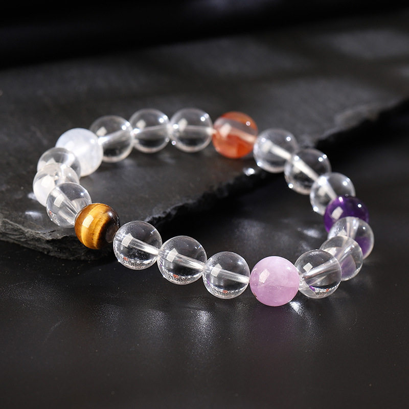 Round Bead Designer Clear Quartz Bracelet