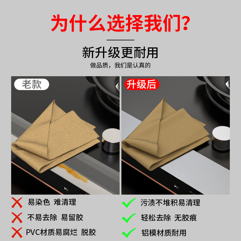 耐高温铝箔胶带厨房灶台防霉防油自粘铝箔油烟机水槽防油污美缝贴