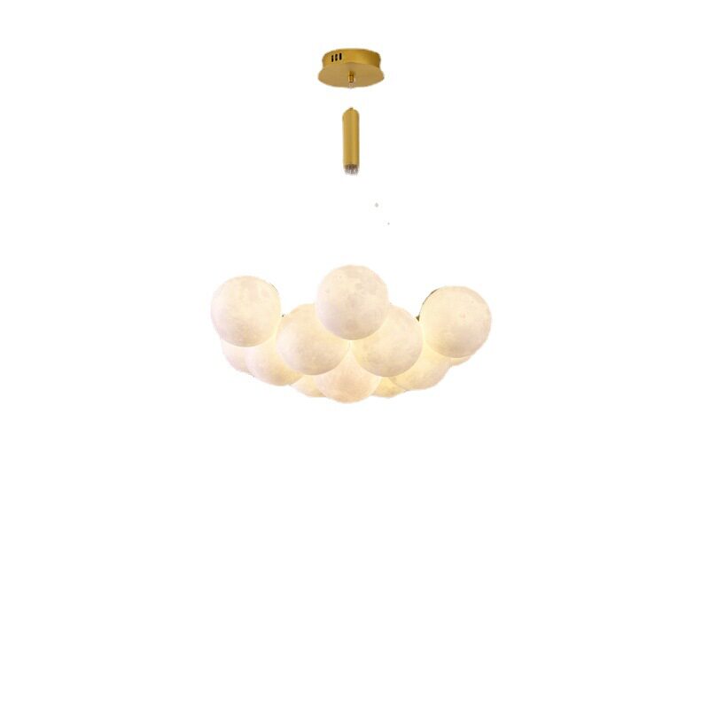 北欧简约客厅蜡烛网红灯饰奶油卧室餐厅星球吊灯中山家装月球灯