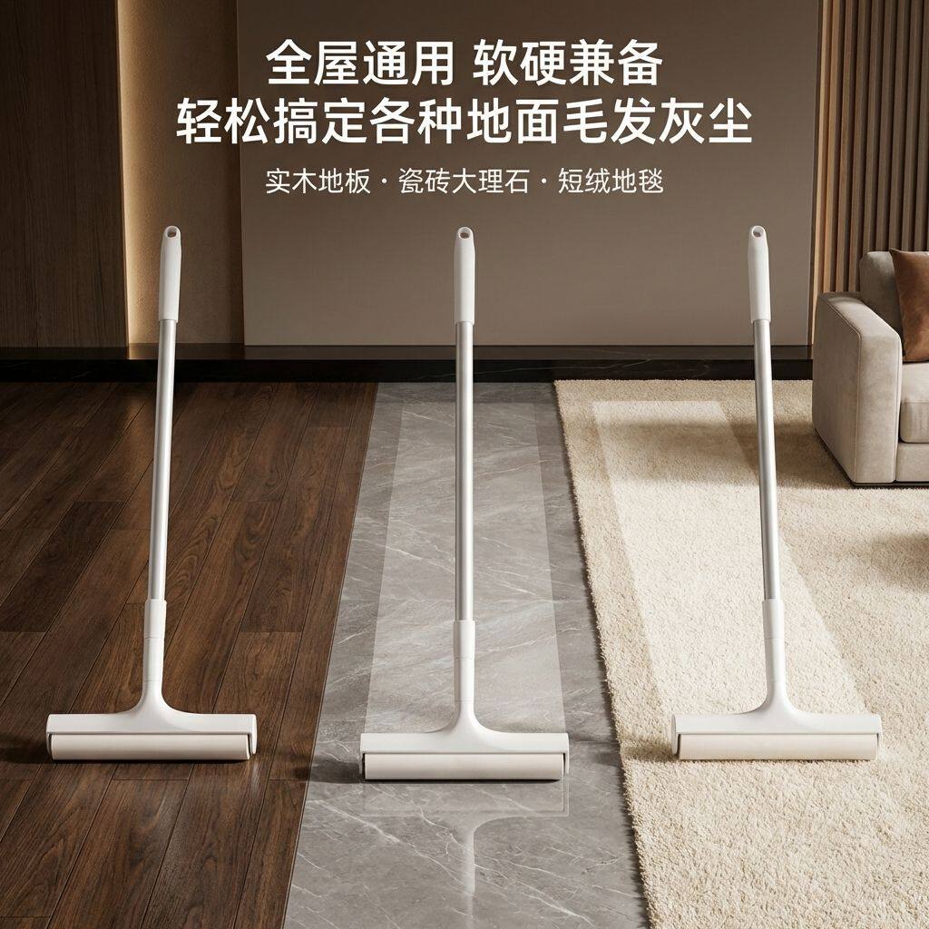 粘毛器滚筒大号可调节伸缩斜撕替换滚轮粘毛粘尘清洁卷纸宠物去毛
