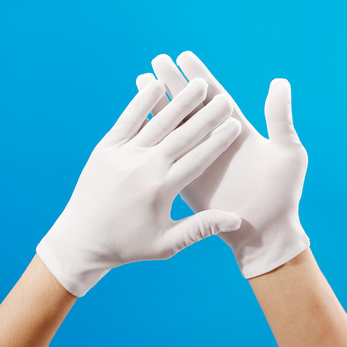 厂家批发白手套纯棉 作业文玩礼仪劳保棉手套 汗布盘珠薄工作手套