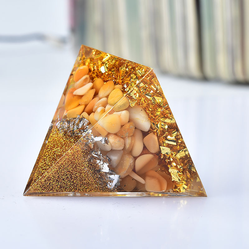 Natural Blue Green Purple Fluorite Crystal Pyramid Energy Ornament - Healing Purification Wealth Feng Shui Decor