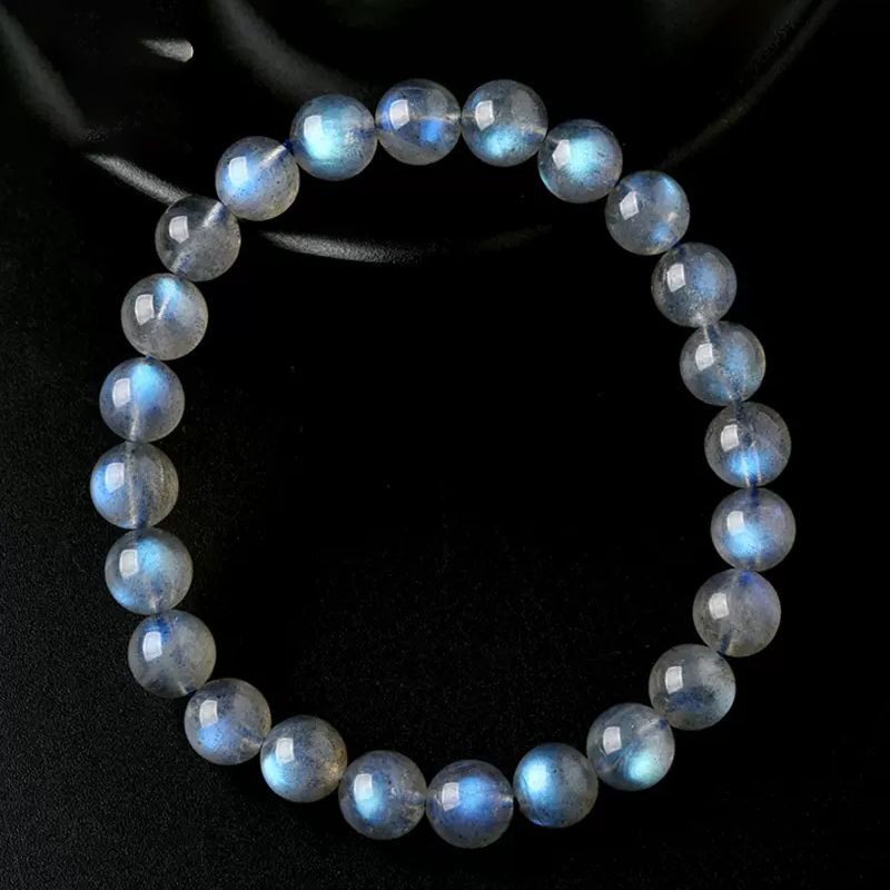 Single-Strand Ice-Grade Glass-Grade Collector's Gray Moonstone Bracelet