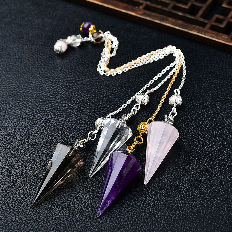 Natural Crystal Pendulum Pendant | Essential for Meditation Practice | Energy Purification Jewelry