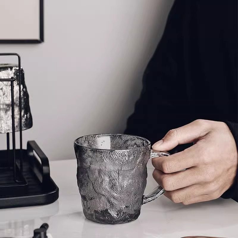 高颜值玻璃杯女高级感带把手家用客厅喝水杯子耐热茶杯水杯套装