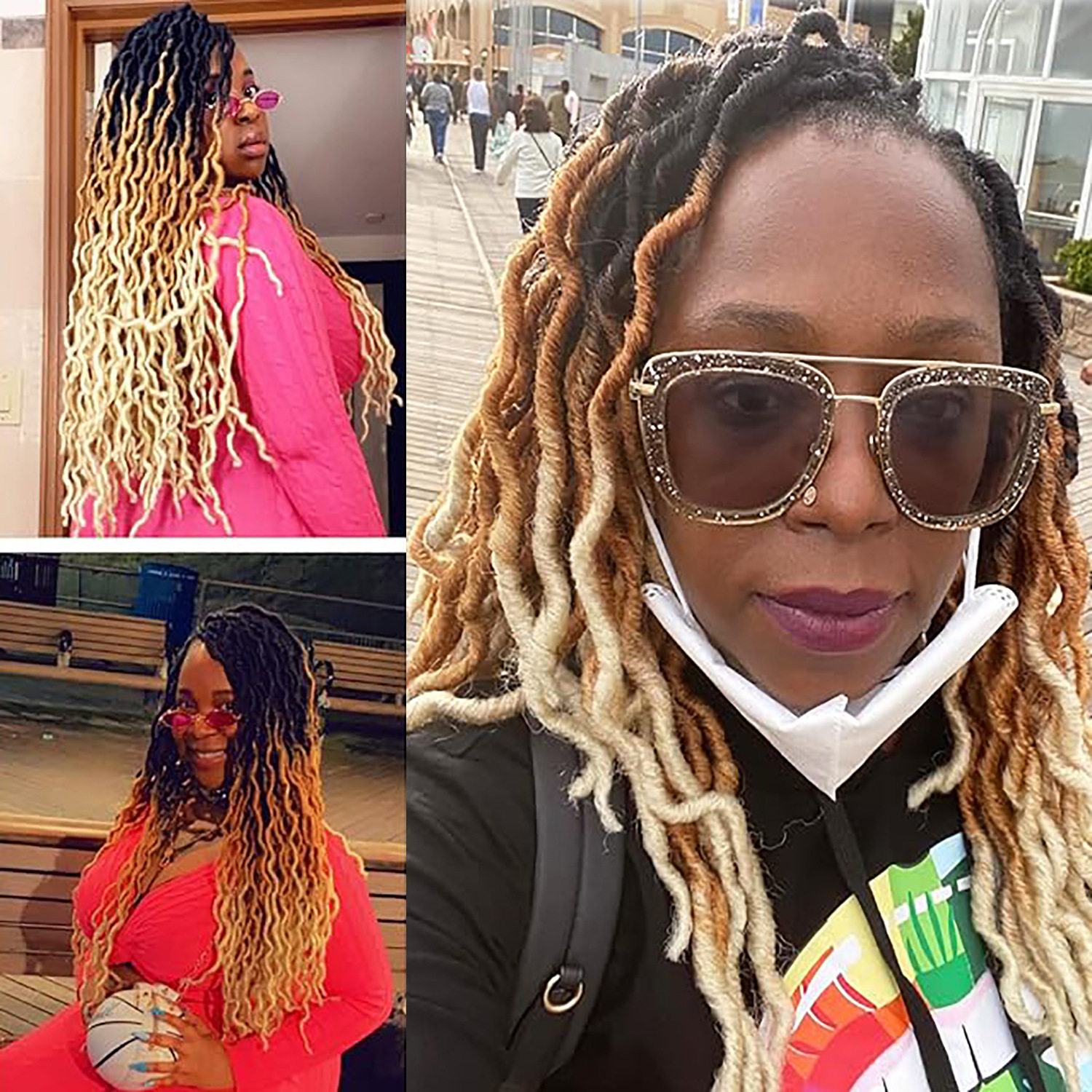 跨境欧美temu热销脏辫假发辫钩针接发Gypsy Locs hair吉普赛18寸