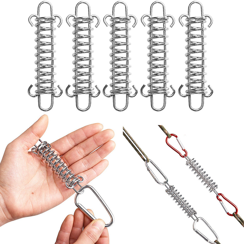 户外帐篷弹簧风绳扣多用野营高强不锈钢绳扣遮阳棚固定扣弹簧钩扣