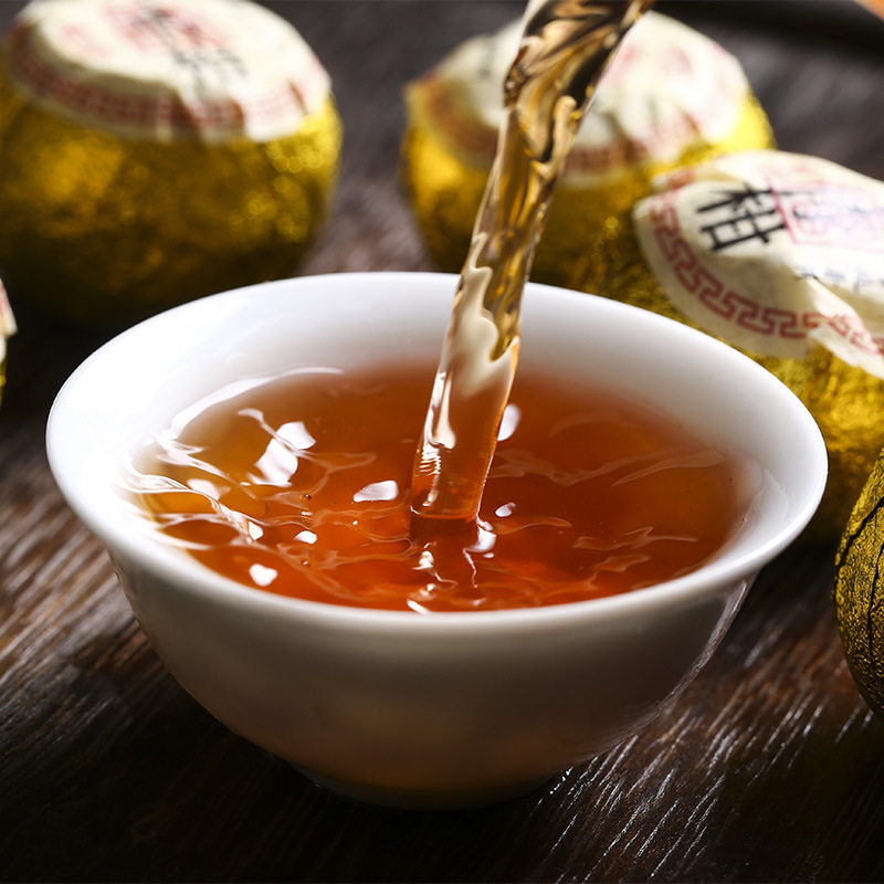 新会小青柑茶叶礼盒装高档送人八年宫廷普洱熟茶陈皮柑橘罐装250g