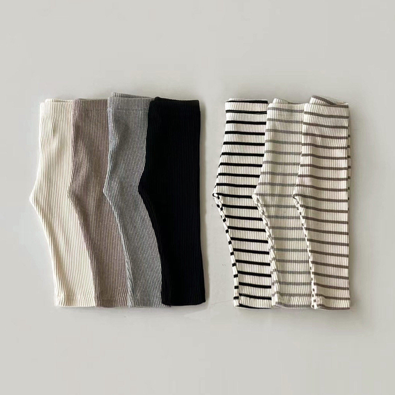 韩版春秋款婴儿打底裤弹力修身裤男女宝宝条纹长裤子加绒秋冬外穿