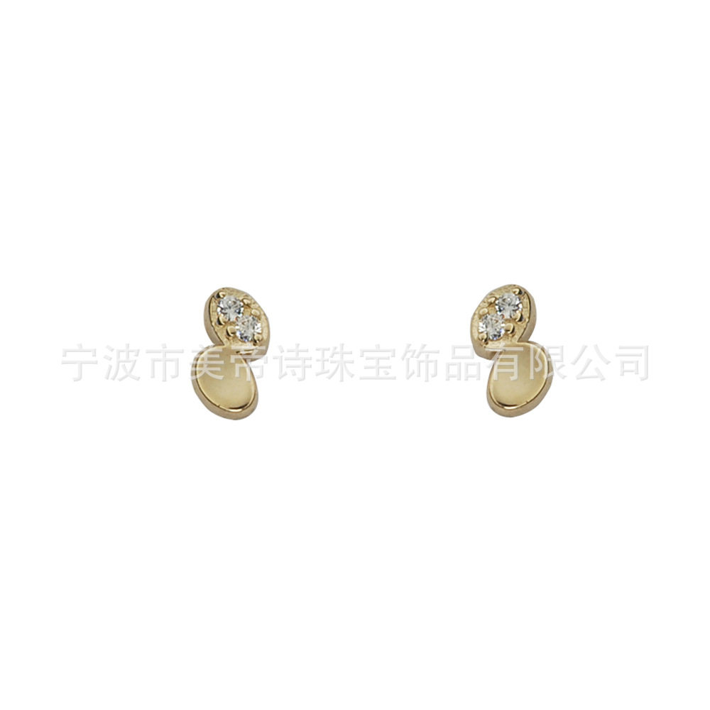 9K金 两点冒号耳钉