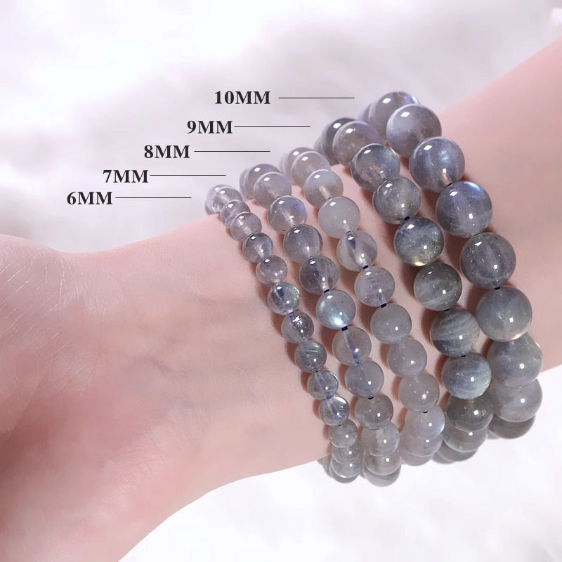 Ice-Grade Gray Moonstone Bracelet