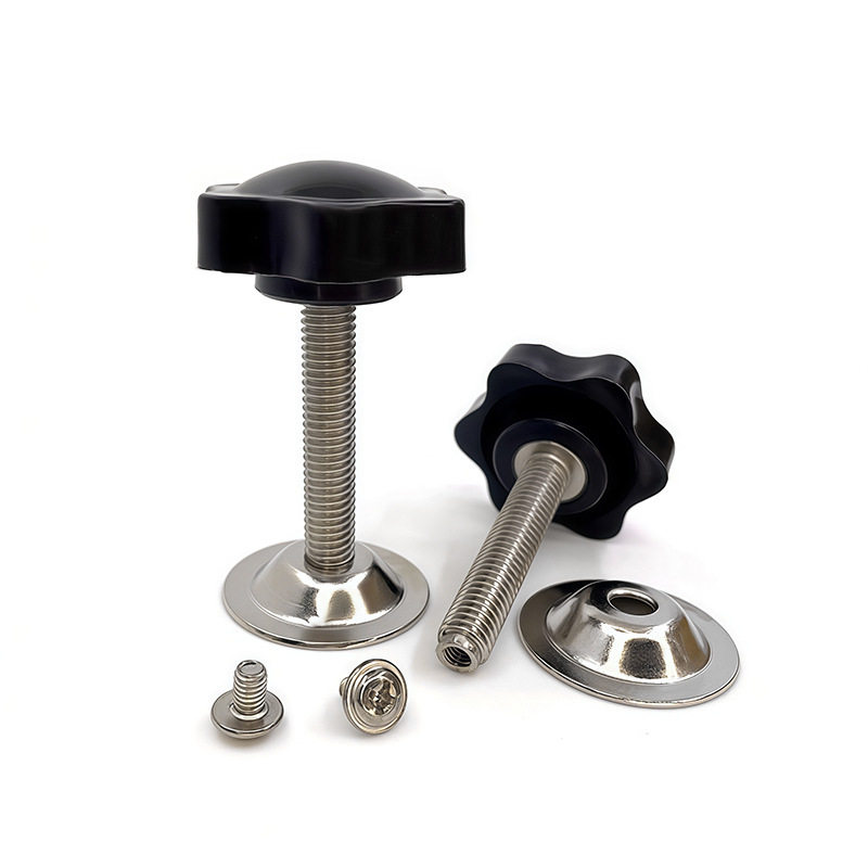 厂家批发带压片胶头六角梅花手拧螺丝多规格M2-M10可调节螺栓把手