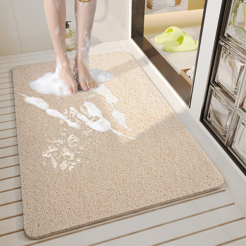 浴室防滑垫家用丝圈漏水洗澡间满铺地毯跨境可折叠卫生间淋浴地垫