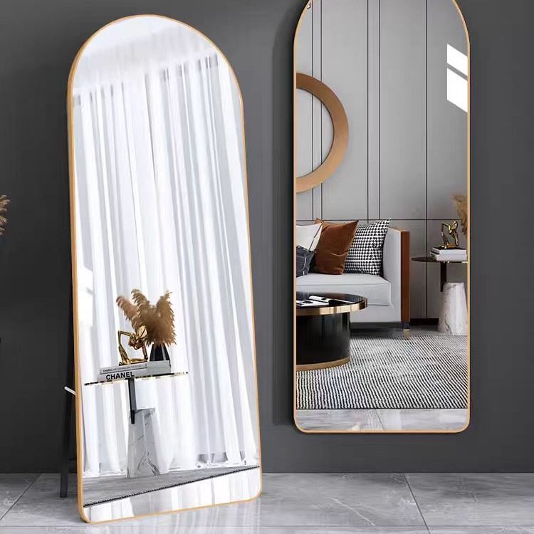 全身穿衣镜家用落地镜轻奢铝合金玄关卧室拱形镜壁挂甄选
