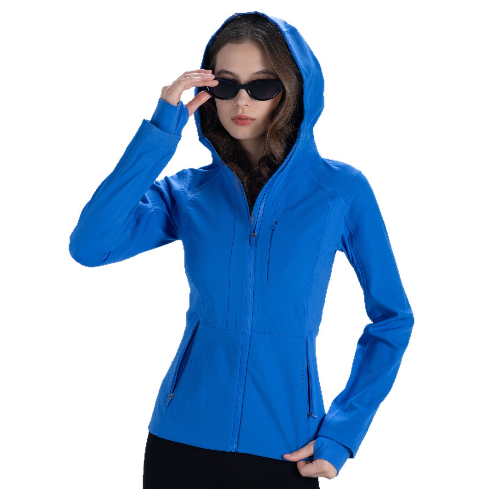 LULU ZGLY拉链开衫冲锋衣透气连帽瑜伽服显瘦运动夹克加绒外套女