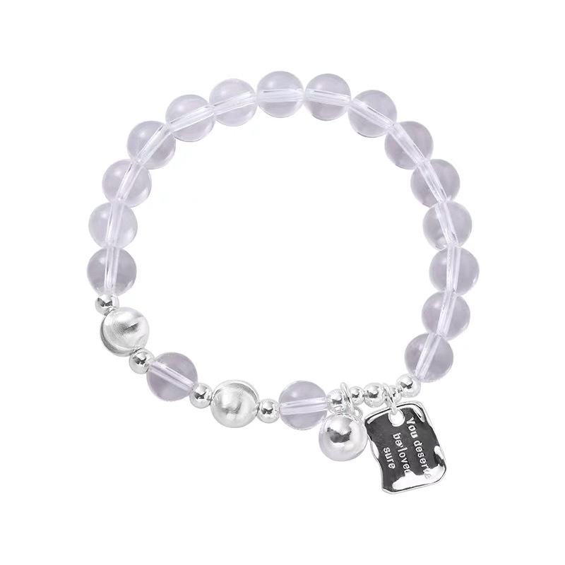 Natural White Cat's Eye Quartz Beaded Bracelet | Wealth Attraction and Luck, Fashionably Versatile, Energy Crystal Jewelry