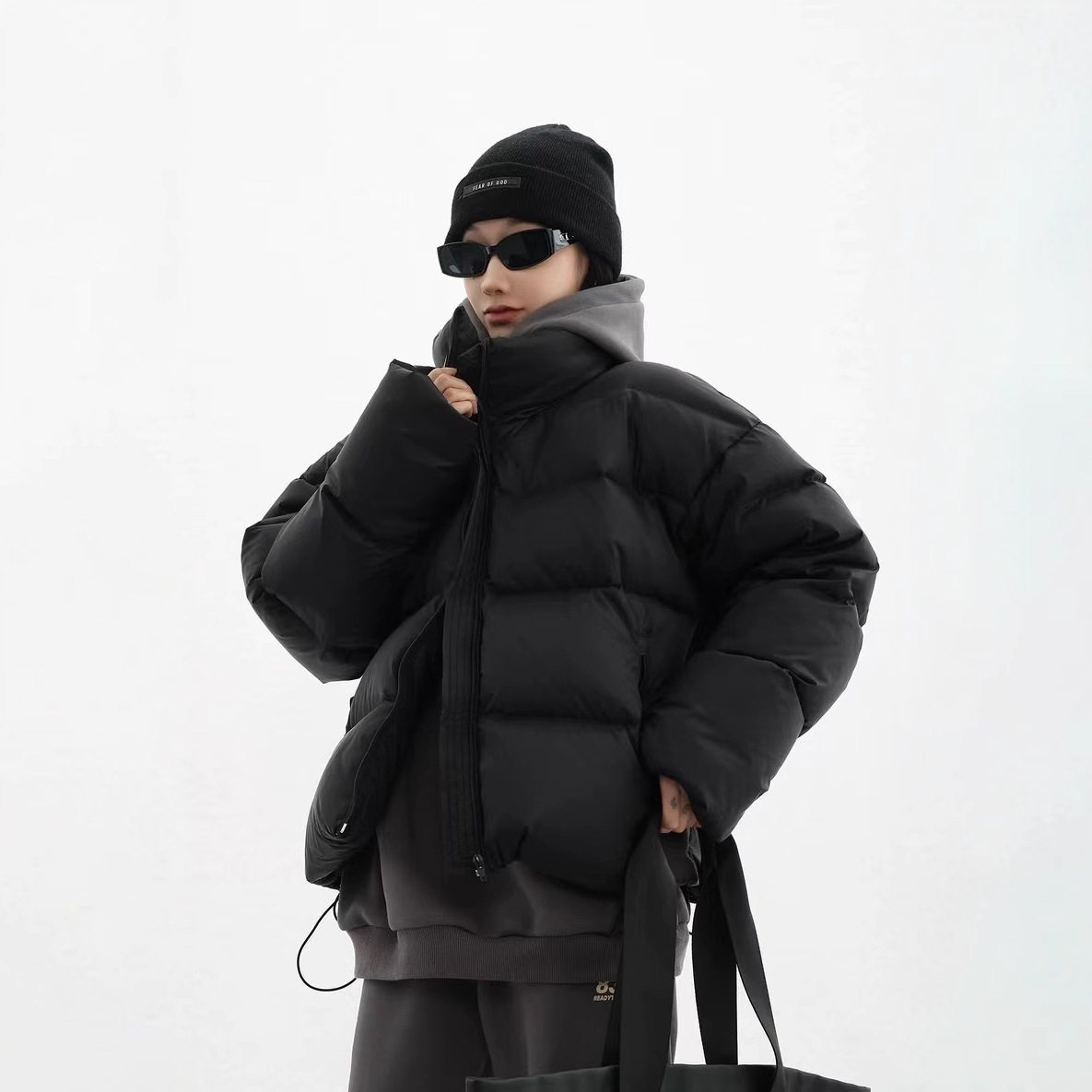 江南布衣同款超轻短款羽绒服女立领90白鸭绒超轻面包服2025新款