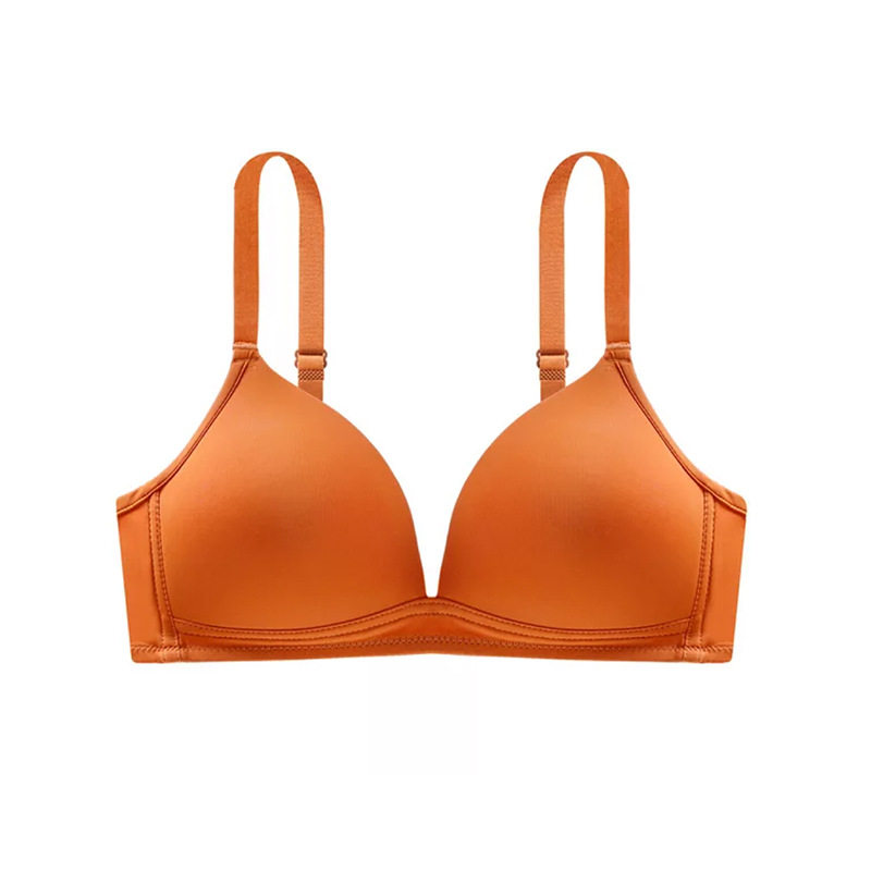 日系简约纯色无痕光面少女小胸内衣无钢圈舒适透气学生文胸运动