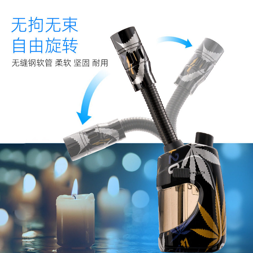 电子厨房点火器家用煤气炉点火枪艾灸软管可折叠蓝焰直冲打火枪