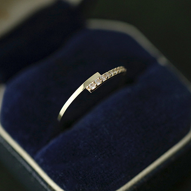 14K gold Double-row crossed rings