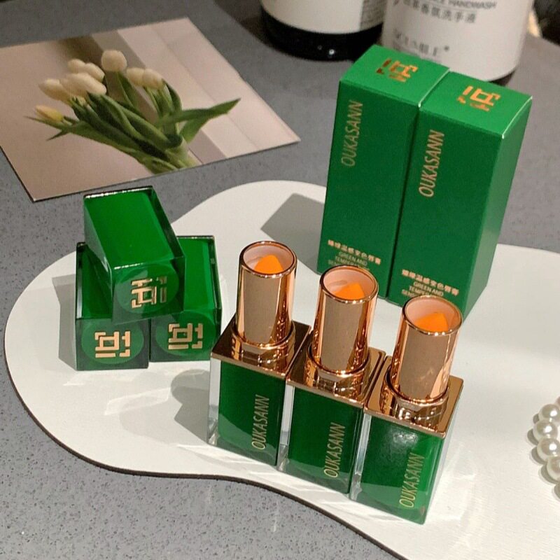 OUKASANN臻绿温感变色唇膏口红两用滋润嫩肤持久保湿不易掉色批发