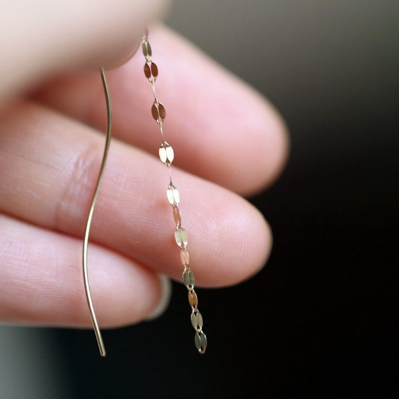 14K gold double-lip chain ear strings