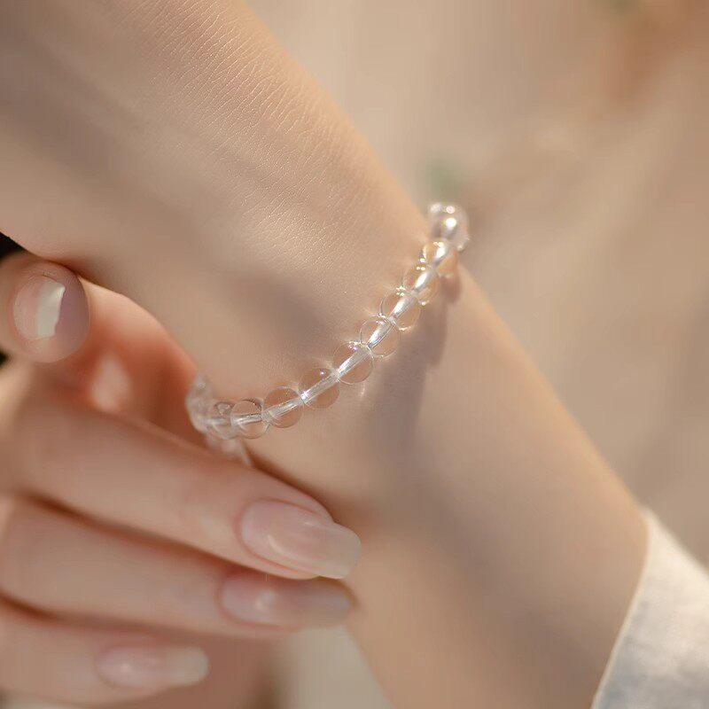 Single-Strand Ice-Grade Minimalist Clear Quartz Bracelet
